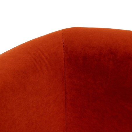 Sillón Rojo Natural Madera de caucho Foam Tejido 82 x 77 x 74 cm