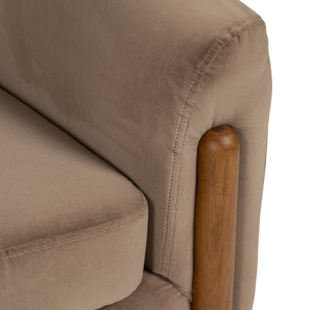 Poltrona Naturale Taupé Legno d'albero della gomma Foam Tessuto 87 x