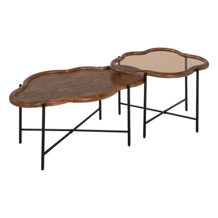 Hoofdtafel Zwart Natuurlijk Kristal Ijzer Rubberwood 89 x 50 x 40 cm (