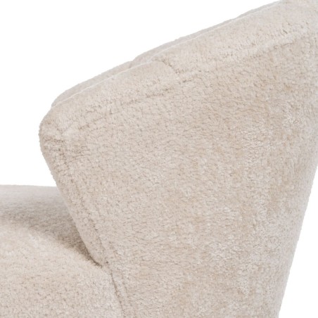 Poltrona Crema Naturale Legno d'albero della gomma Foam Tessuto 71 x 7