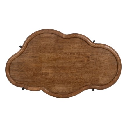 Table Basse Noir Naturel Verre Fer Bois d'hévéa 89 x 50 x 40 cm (2 U 2