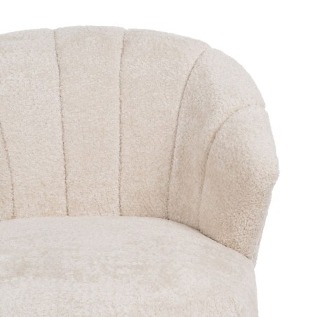 Armchair Cream Natural Rubber wood Foam Fabric 71 x 75 x 76 cm