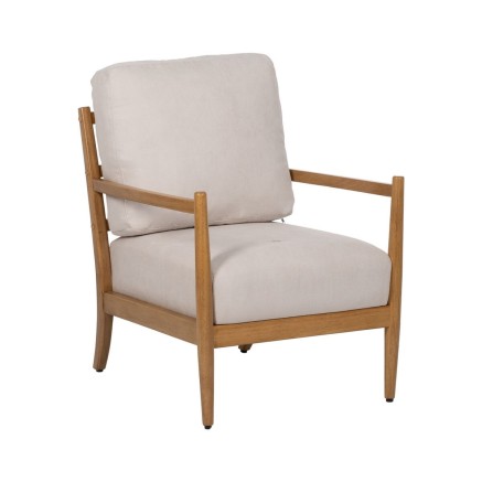 Armchair Beige Natural Rubber wood MDF Wood Foam 100 % polyester 65 x