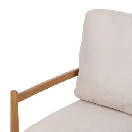 Poltrona Beige Naturale Legno d'albero della gomma Legno MDF Foam 100 2