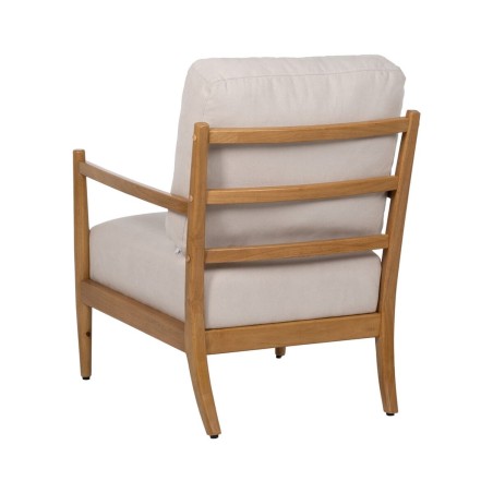 Leunstoel Beige Natuurlijk Rubberwood Hout MDF Foam 100 % polyester 65
