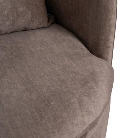 Leunstoel Taupe Hout Ijzer 84 x 74 x 66 cm