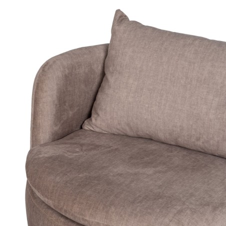 Leunstoel Taupe Hout Ijzer 84 x 74 x 66 cm
