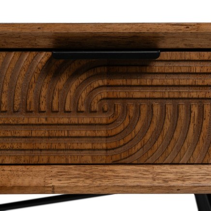 Mesa de Centro LAGOM Negro Natural Hierro Madera de caucho 150 x 40 x 2