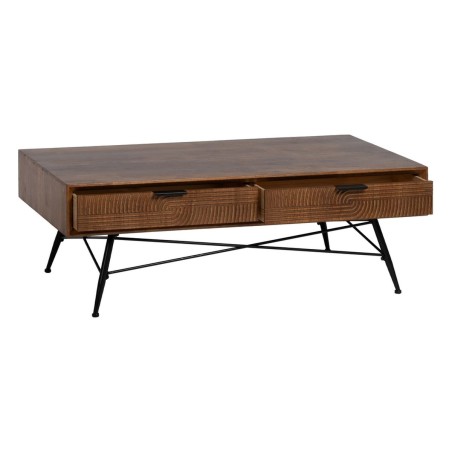Tischdekoration LAGOM Schwarz natürlich Eisen Kautschukholz 120 x 60