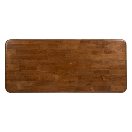 Tavolo da Pranzo LAGOM Nero Naturale Ferro Legno d'albero della gomma