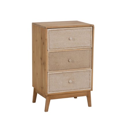 Nachttisch GEREL natürlich Tannenholz Holz MDF Naturfaser 46 x 37 x 7