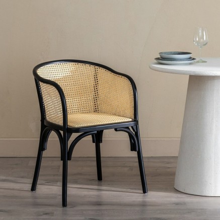 Dining Chair Black Natural 56 X 58 X 77 CM 2