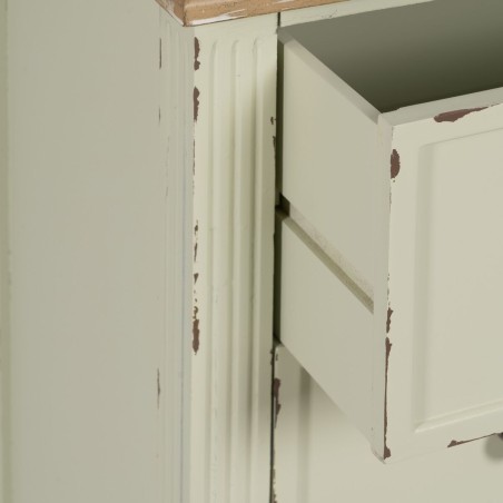 Caisson à Tiroirs Beige Naturel Bois d'épicéa Bois MDF 90 X 42 X 85