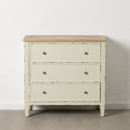 Chest of drawers Beige Natural Fir wood MDF Wood 90 X 42 X 85 CM