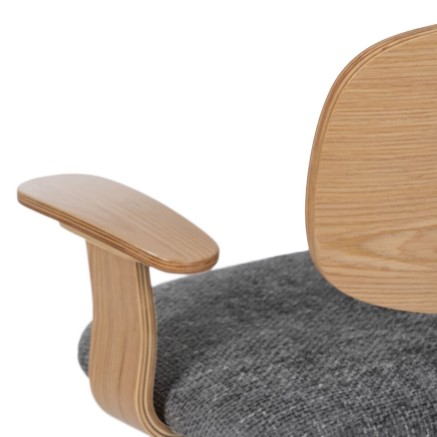 Sedia da Ufficio Grigio Naturale 60 x 60 x 89 cm 2