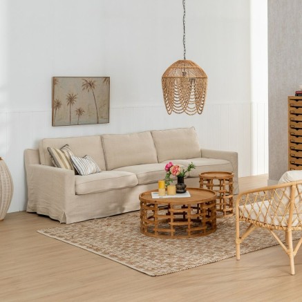 Sofa Cream 260 x 100 x 83 cm 2