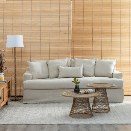 Sofa Black Cream 215 x 94 x 94 cm 2
