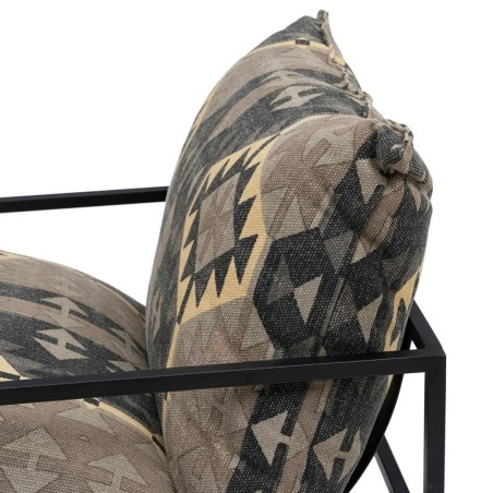 Leunstoel Zwart Taupe 70 x 84 x 86 cm