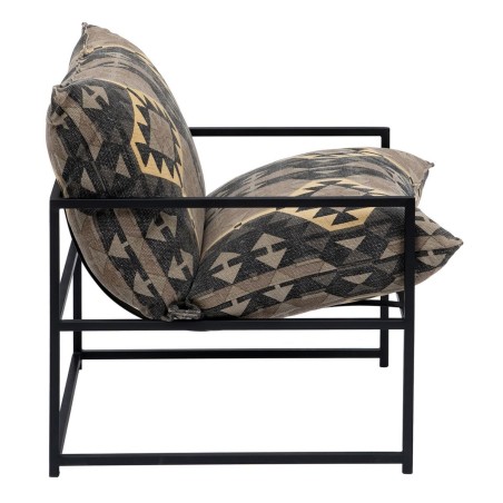 Leunstoel Zwart Taupe 70 x 84 x 86 cm