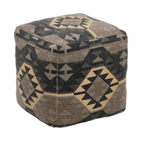 Puff Schwarz Taupe 45 x 45 x 45 cm