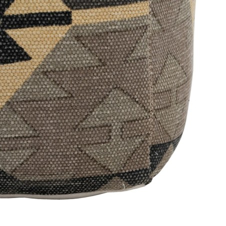 Puff Schwarz Taupe 45 x 45 x 45 cm