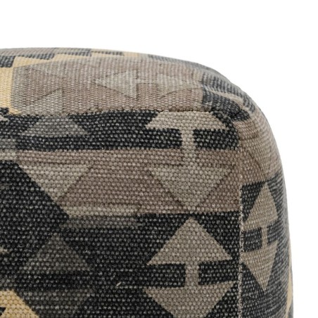 Puff Schwarz Taupe 45 x 45 x 45 cm