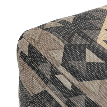 Puff Schwarz Taupe 45 x 45 x 45 cm