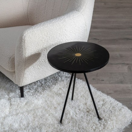 Side table Black Golden 38 x 38 x 50 cm 2