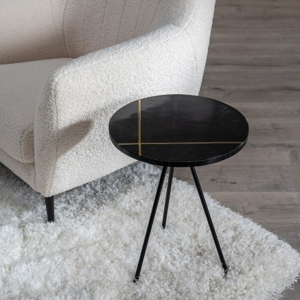 Side table Black Golden 38 x 38 x 43 cm 2