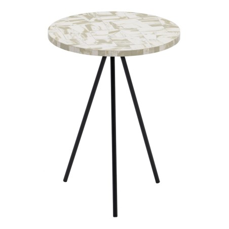 Bijzettafel Zwart Beige 38 x 38 x 50 cm