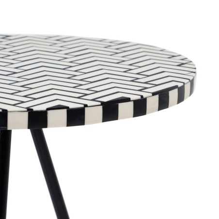 Table d'appoint Blanc Noir 38 x 38 x 50 cm