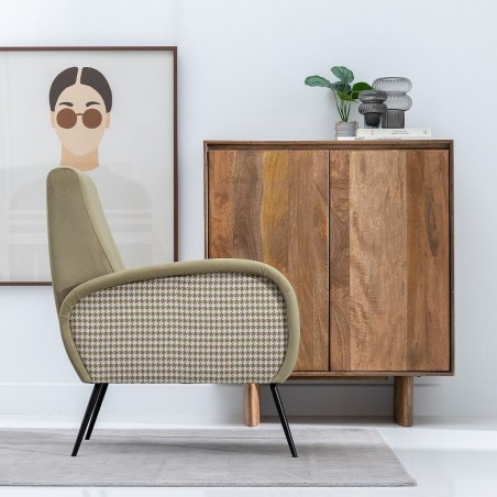 Leunstoel Zwart Groen 68 x 97 x 86 cm