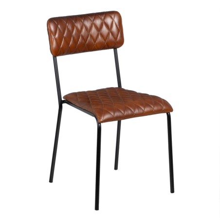 Keukenstoel Bruin Zwart Leer Ijzer 45 x 53 x 86 cm