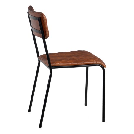 Keukenstoel Bruin Zwart Leer Ijzer 45 x 53 x 86 cm