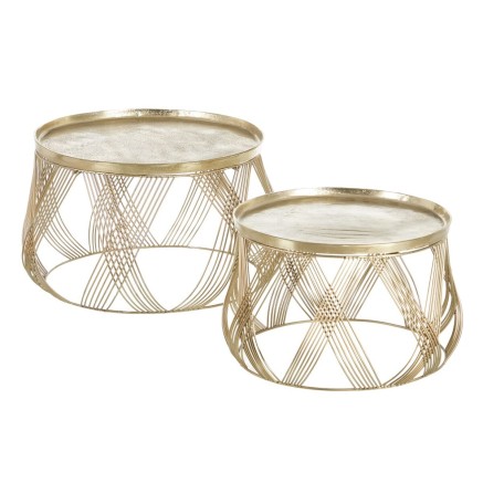 Set van 2 tafels Gouden 56 x 56 x 37 cm (2 Stuks)