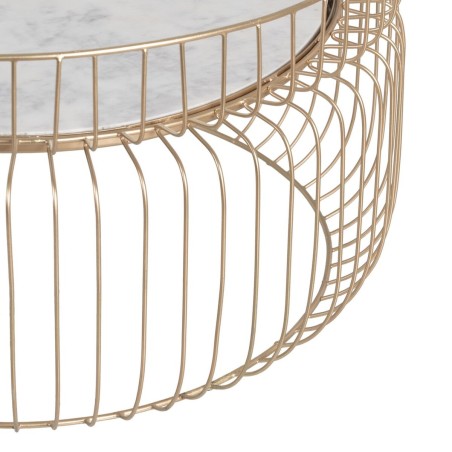 Table Basse Blanc Doré 72 x 72 x 40 cm