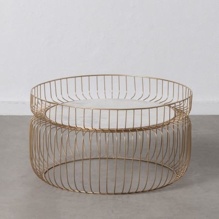 Table Basse Blanc Doré 72 x 72 x 40 cm