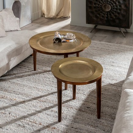 Mesa auxiliar Dorado Natural 50 x 50 x 52,5 cm 2