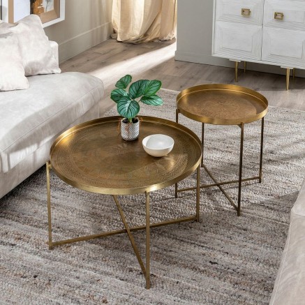 Bijzettafel Gouden 51 x 51 x 56 cm 2