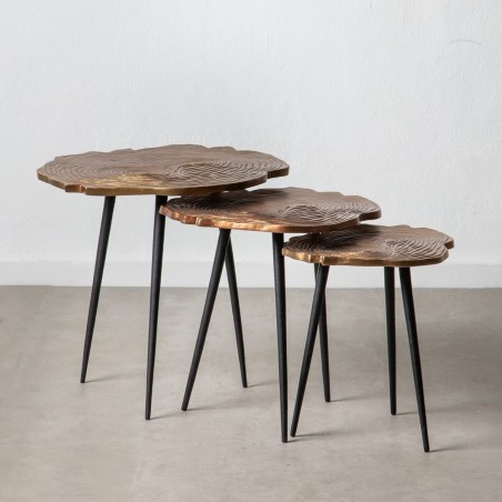 Jeu de 3 tables Noir Cuivre 60 x 60 x 56 cm (3 Unités)