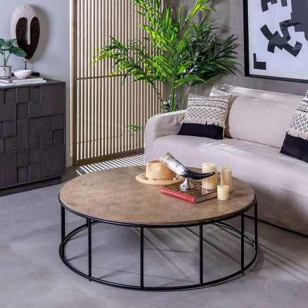 Mesa de Centro Natural 120 x 120 x 35 cm 2