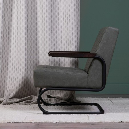 Leunstoel Zwart Groen 61 x 70 x 85 cm