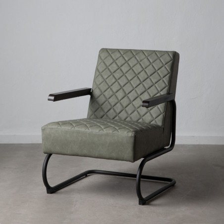 Leunstoel Zwart Groen 61 x 70 x 85 cm