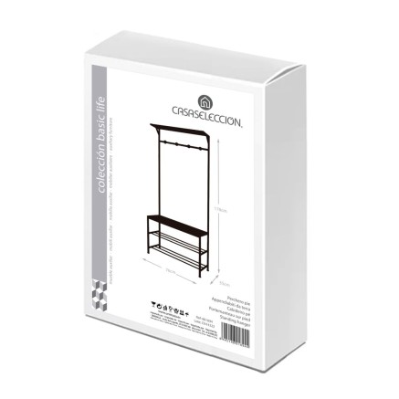 Coat rack Black Iron 76,2 x 35 x 177,5 cm 2