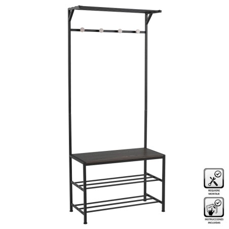 Perchero Negro Hierro 76,2 x 35 x 177,5 cm
