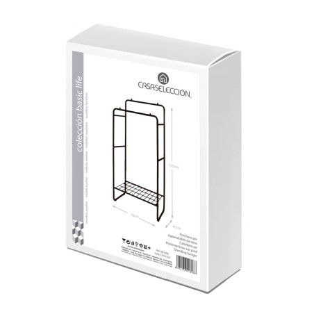 Garderobe Schwarz 70,5 x 44,5 x 157 cm