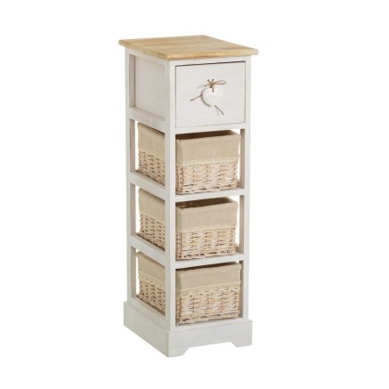 Caisson à Tiroirs SWEET HEART Crème Naturel 26 x 32 x 81 cm