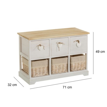 Commode SWEET HEART Crème Naturel 71 x 32 x 49 cm 2