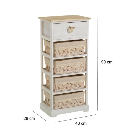 Cassettiera SWEET HEART Crema Naturale 40 x 29 x 90 cm 2