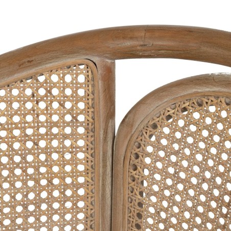 Silla de Comedor Beige Natural Madera de caucho Algodón Poliéster 59